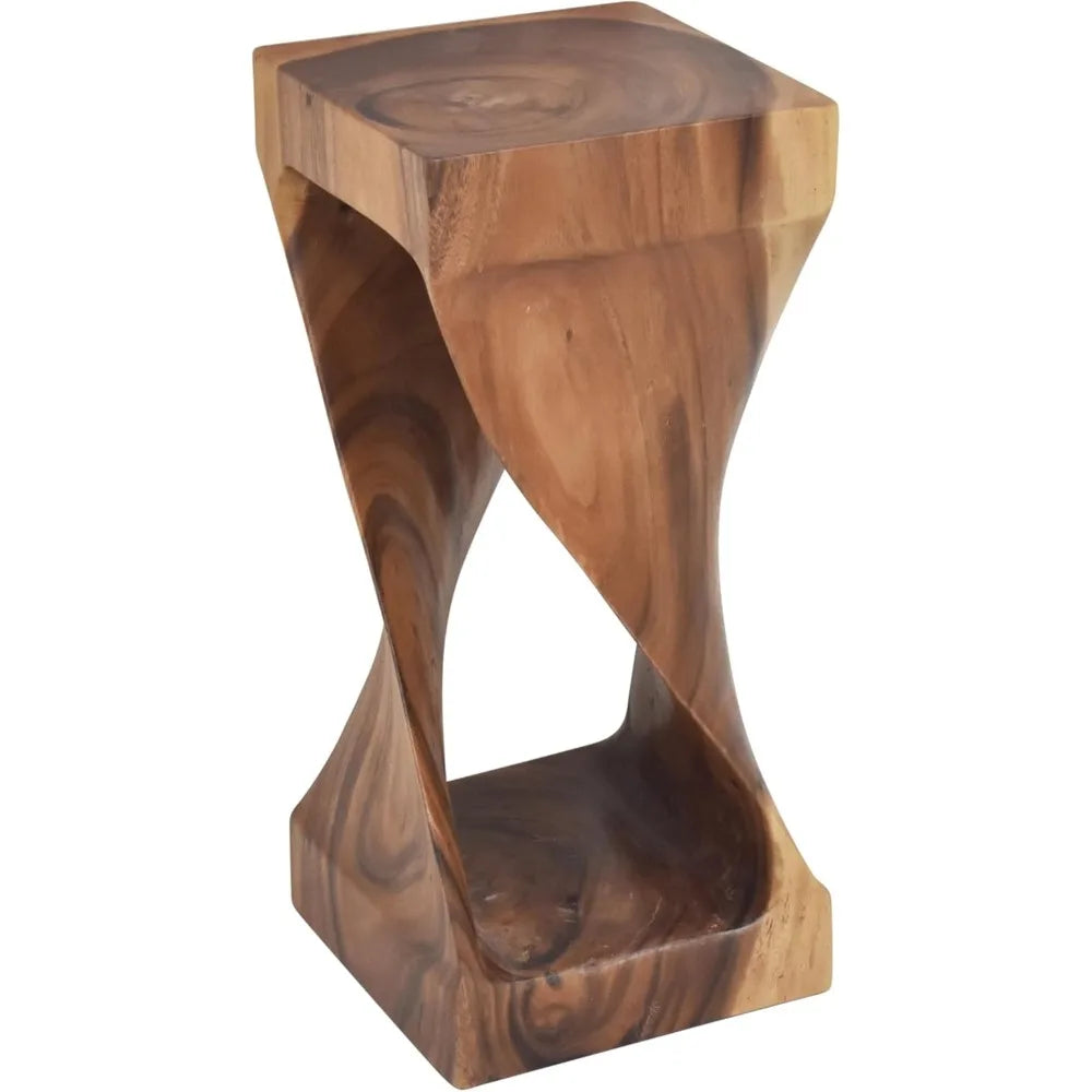 Ljustra Solona Solid Wood Side Table Acacia Whimsical Design Natural Finish