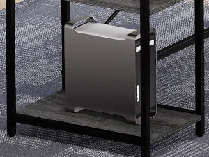 U Shaped Desk with Power Outlets LED Lights Reversible L Shaped Desk