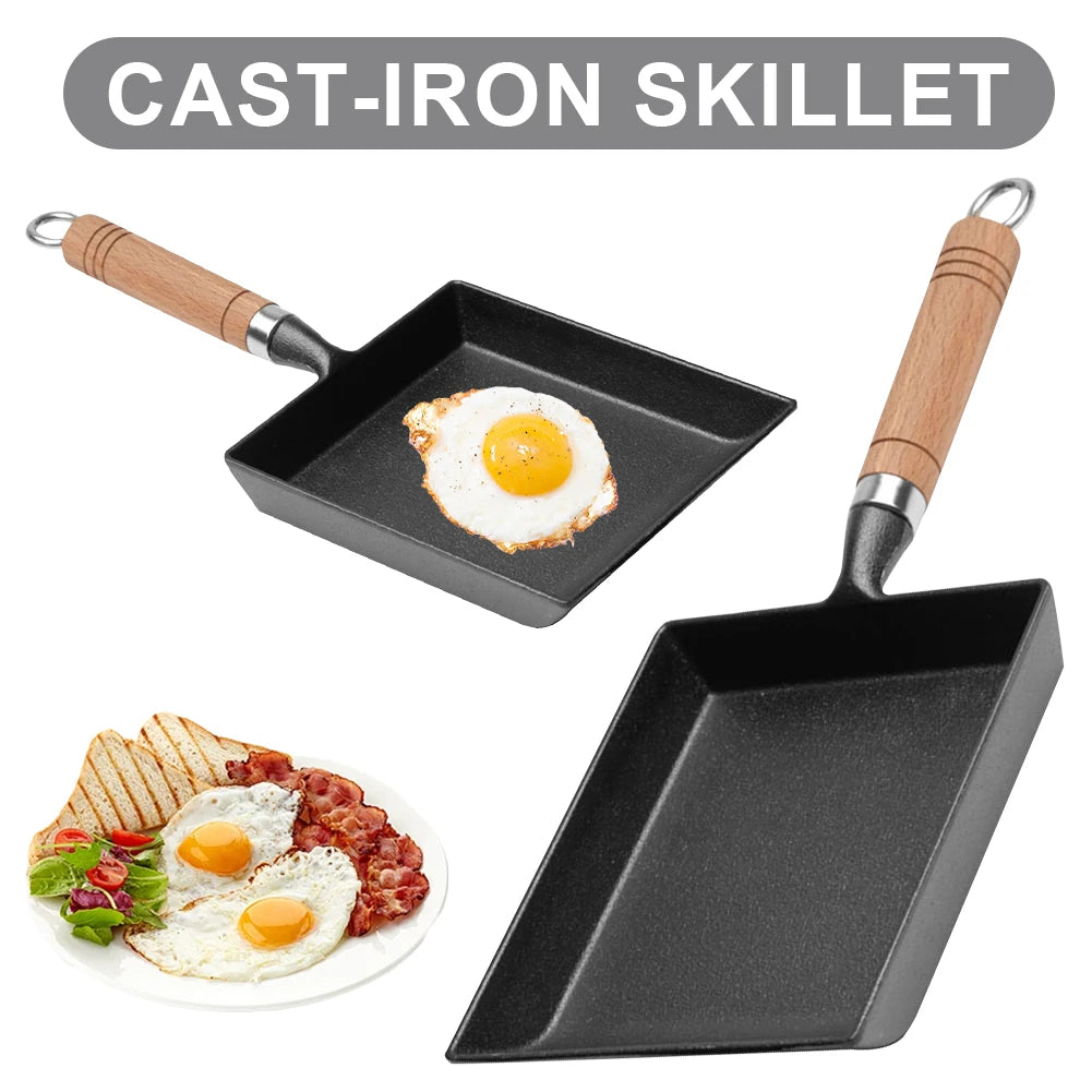 Cast Iron Non-Stick Tamagoyaki Egg Frying Pan Mini Omelette Pan