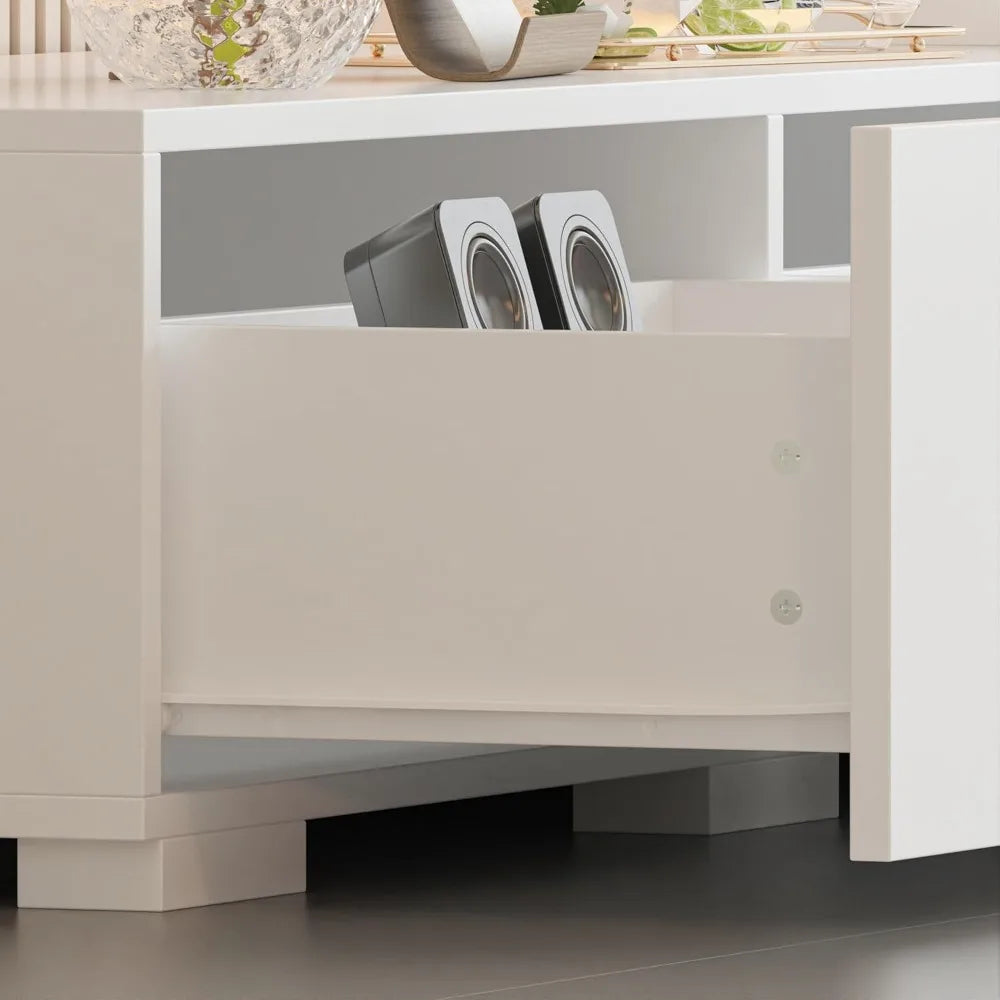 Ljustra 86.6" Modern TV Stand with 4 Drawers Entertainment Center Storage