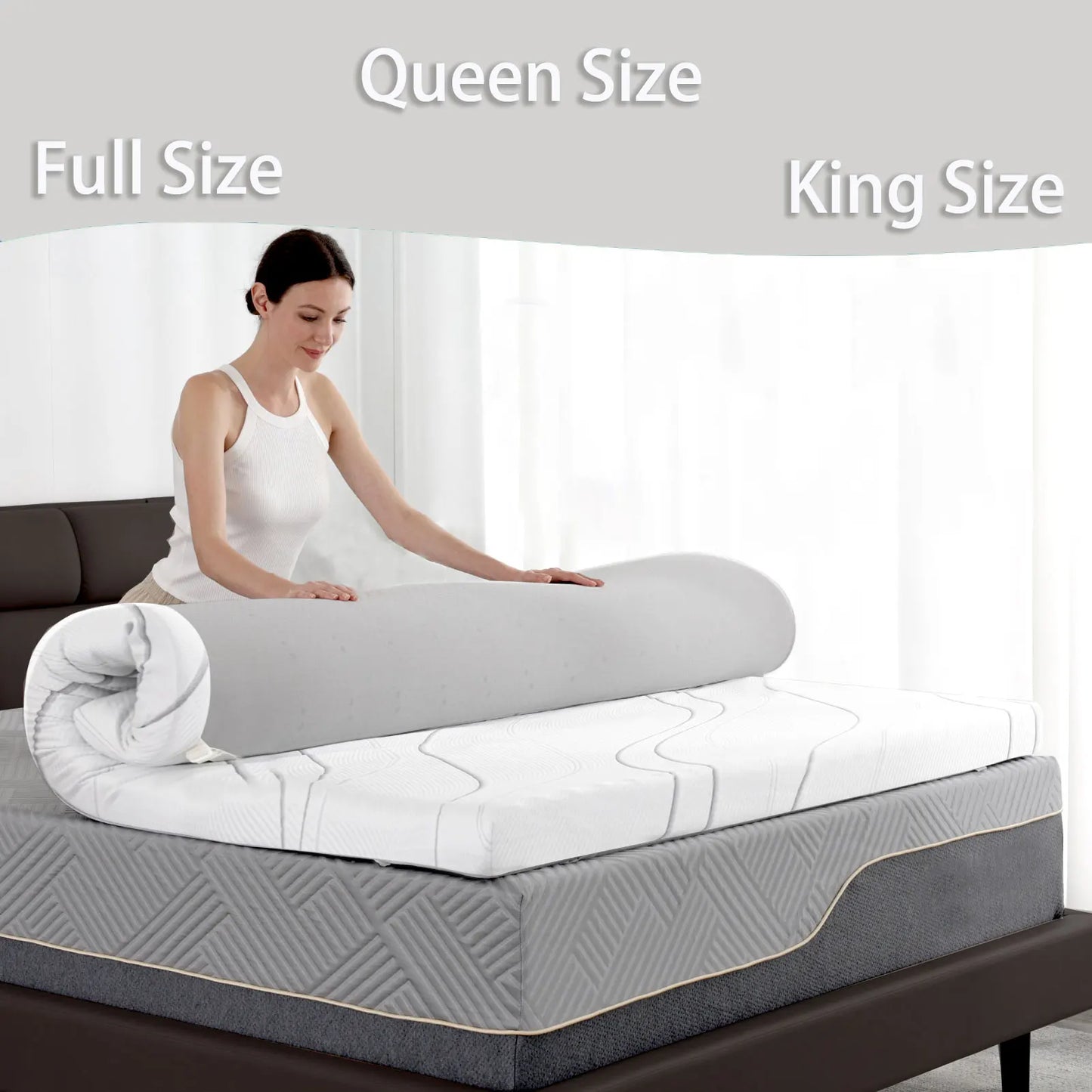 Ljustra 4-Inch Cooling Gel Memory Foam Mattress Topper for Pain Relief