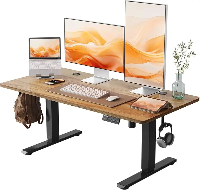 Low Height Adjustable Electric Desk for Short People 55x24 Inches
