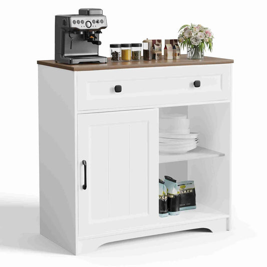 Sideboard Storage Cabinet with Drawer and Sliding Door for Kitchen