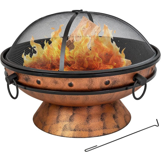 Large Outdoor Fire Pit Wood Burning Cauldron for Patio Backyard Camping