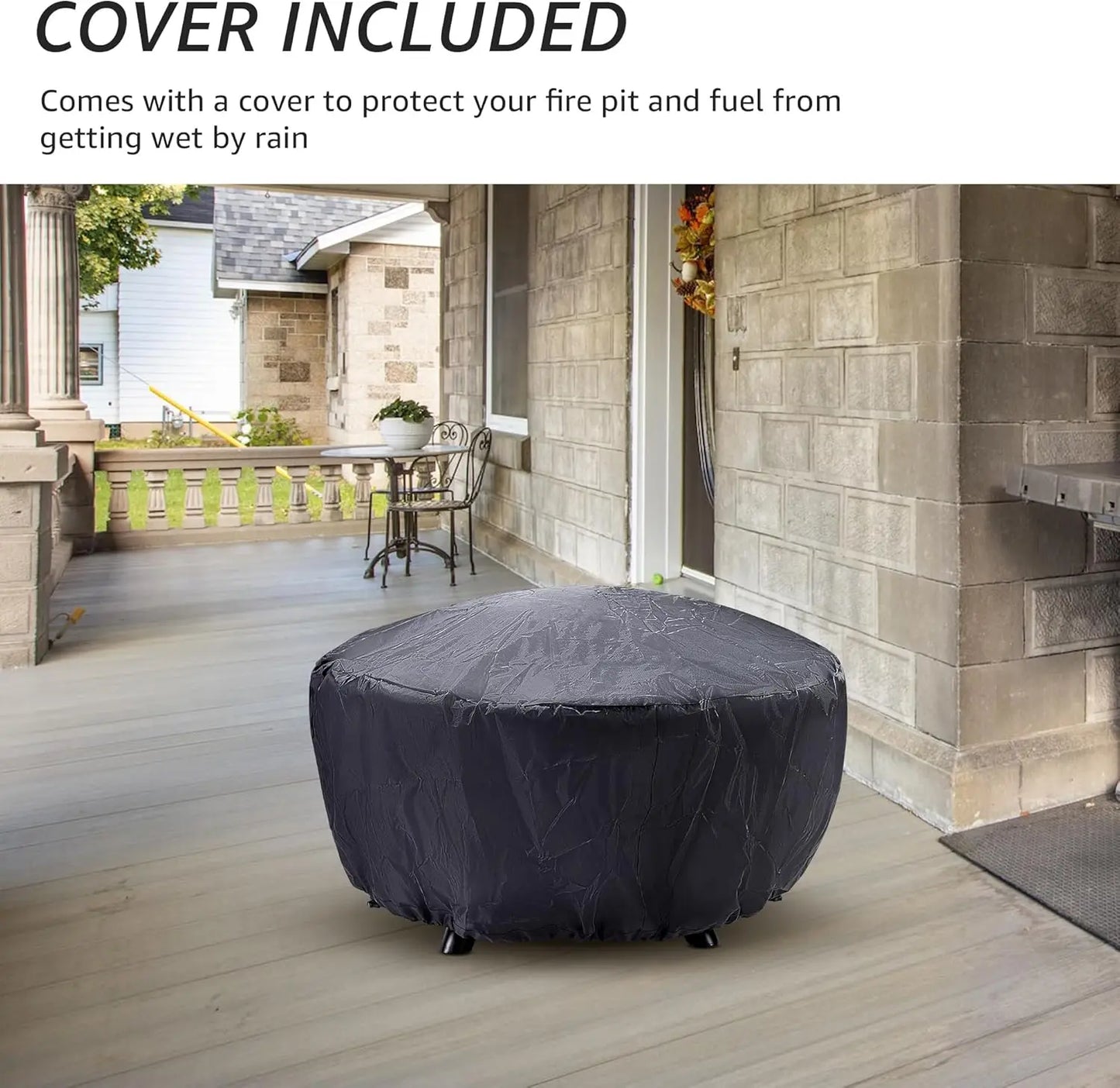 32 Inch Large Fire Pit with 2 Grills Outdoor Wood Burning Fire Pit