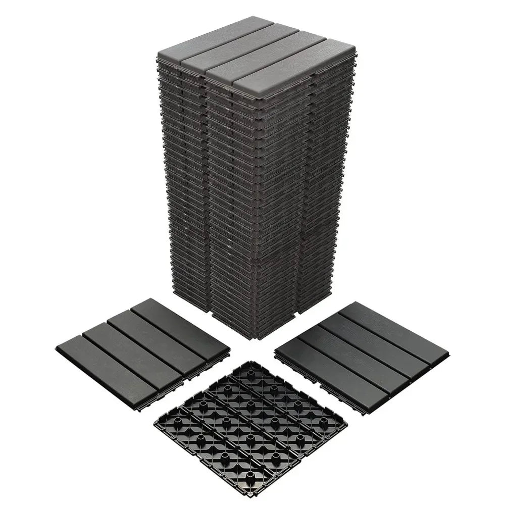36 Sq Ft Interlocking Plastic Deck Tiles for Patio Poolside Balcony