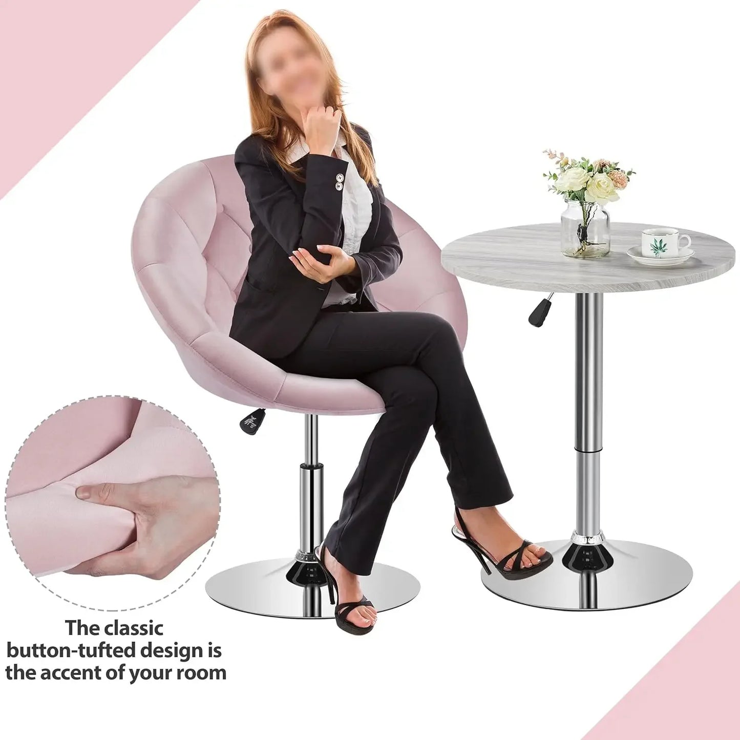 Hollywood Vanity Chair Adjustable Modern Home Furniture Swivel