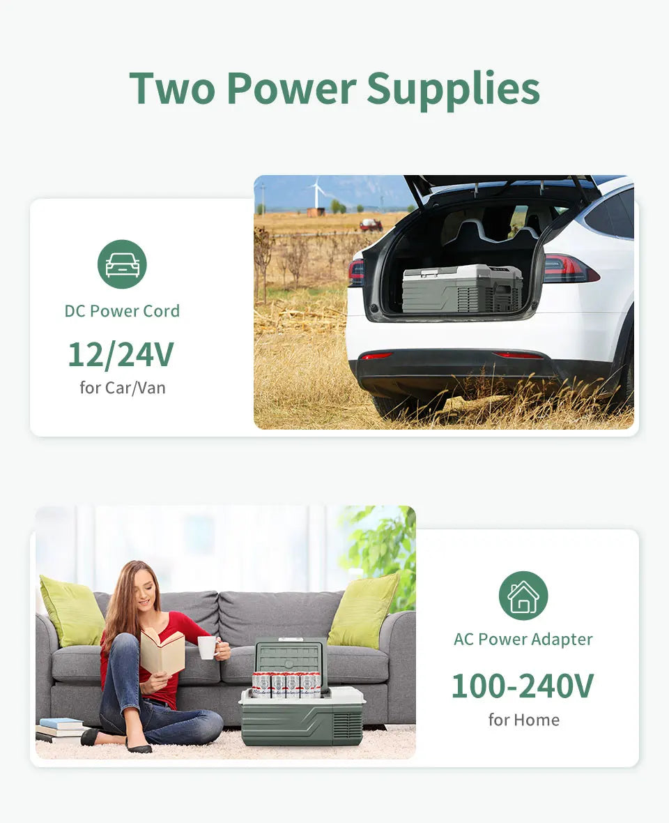 Ljustra Portable Car Refrigerator 15L Mini Fridge Freezer 12V for Camping