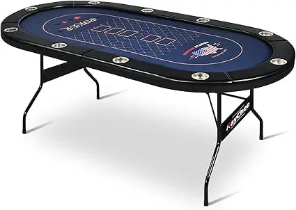 84 Inch Foldable Poker Table for 10 Players with Cup Holders and Felt