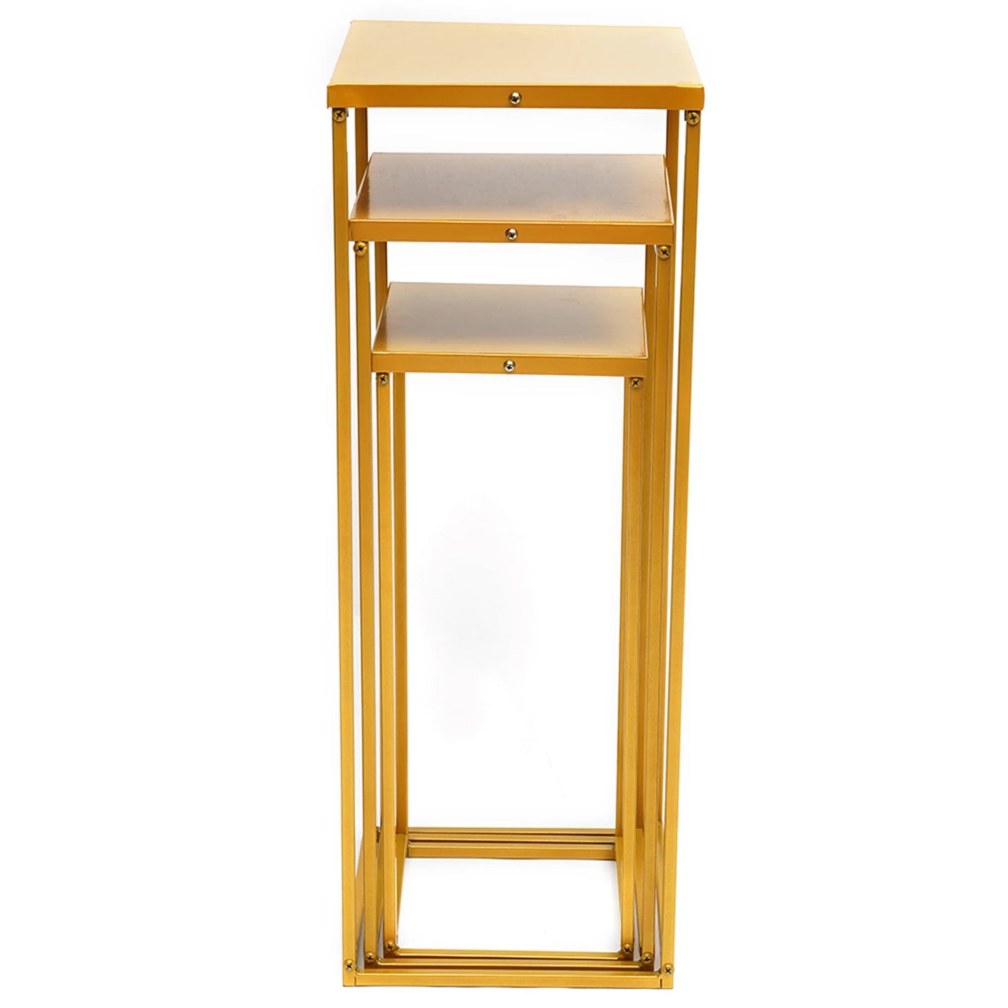 Set of 3 Metal Square Flower Stands Plant Holders for Home Wedding Decor