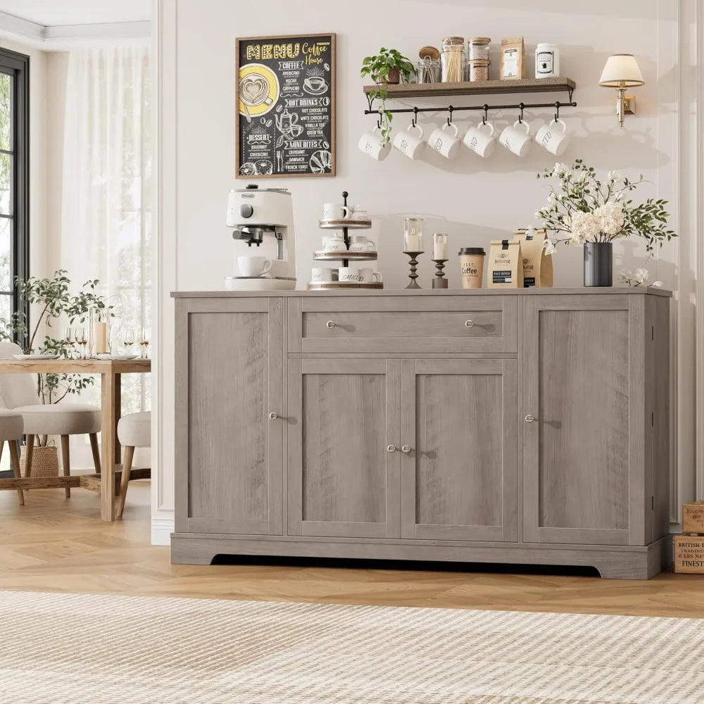Modern 54 Inch Buffet Cabinet Wood Kitchen Sideboard Storage Furniture