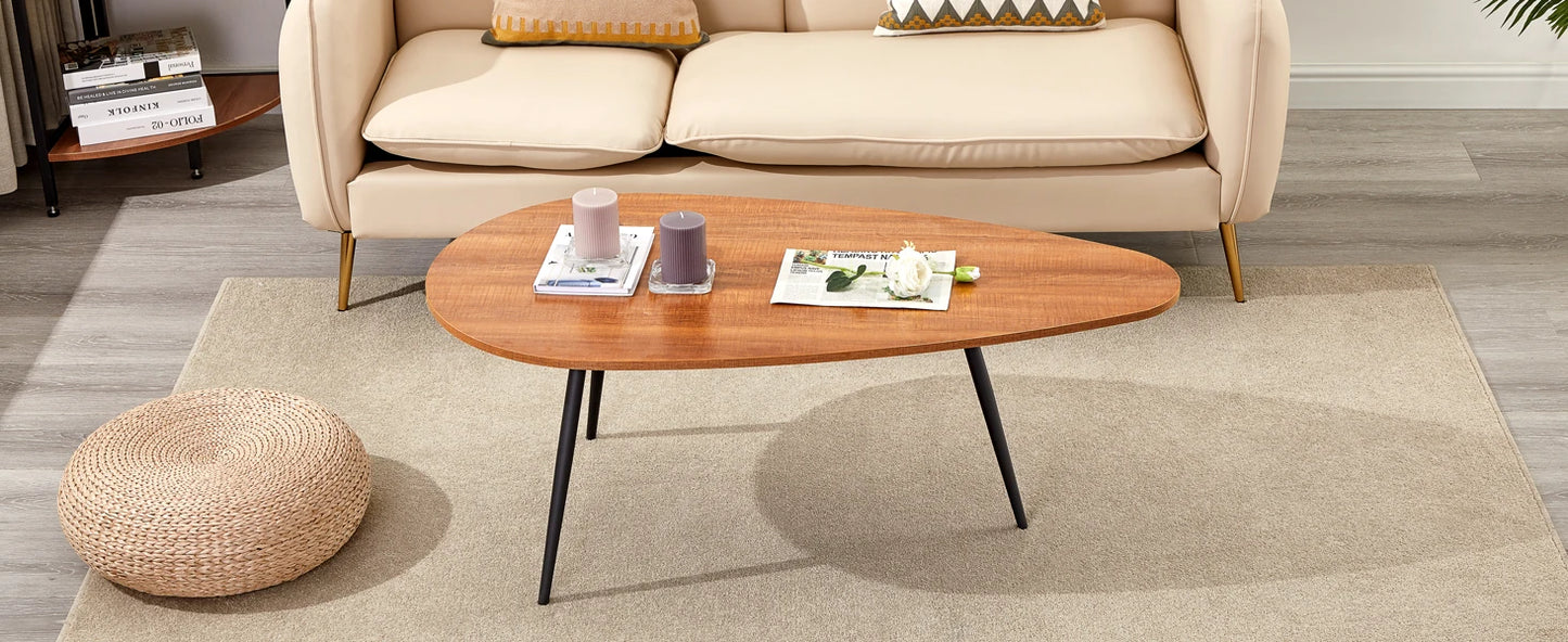 Small Rustic Farmhouse Oval Mid Century Accent Table for Living Room