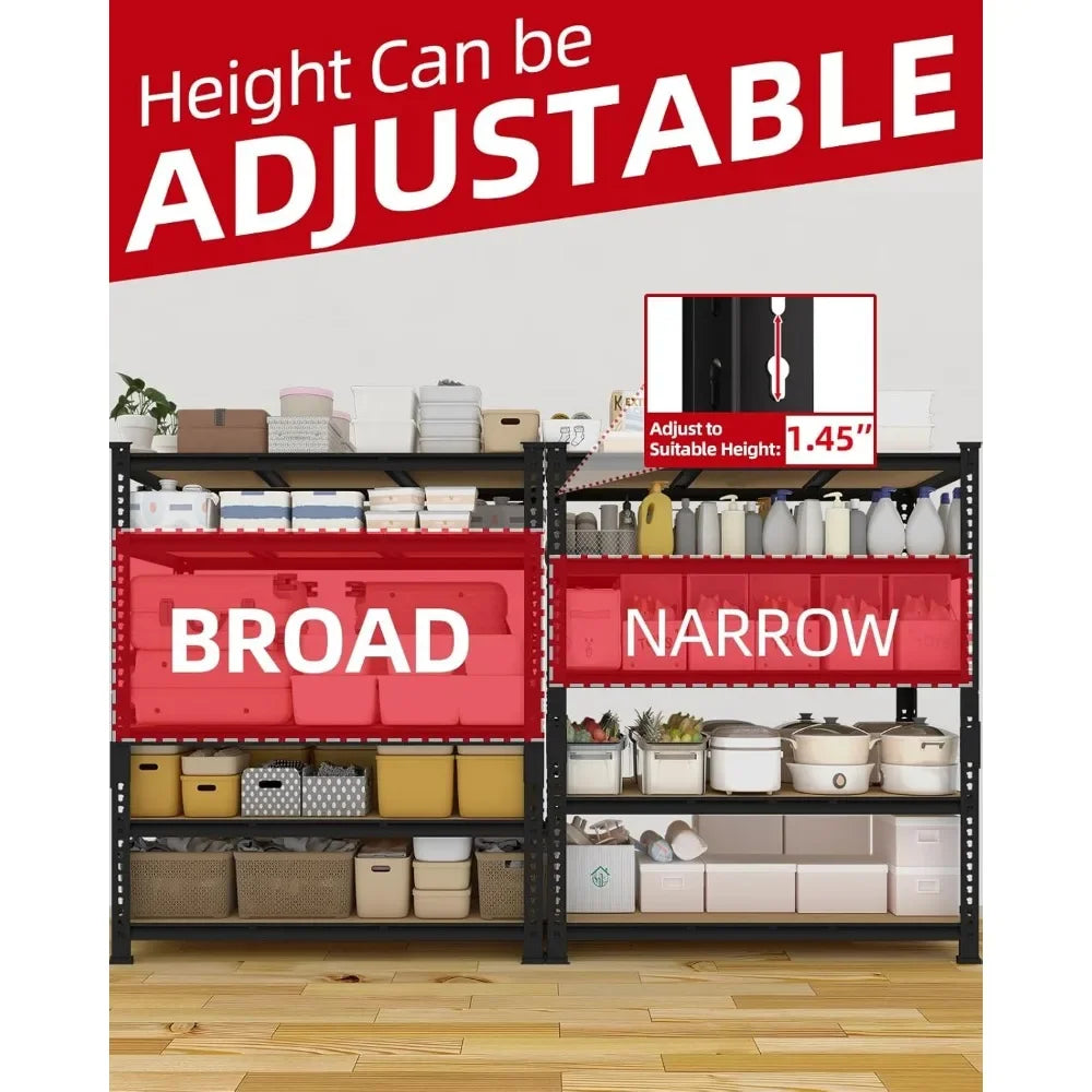 Heavy Duty Adjustable Metal Garage Storage Shelves Utility Rack