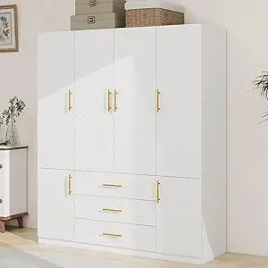 Ljustra Armoires Wardrobe Closet 74" High with 2 Doors and 2 Drawers