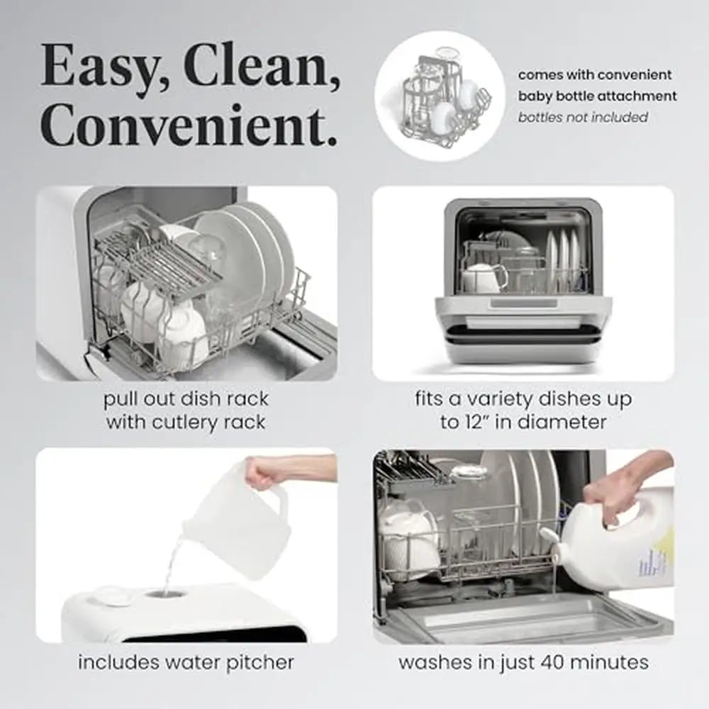 Portable Countertop Dishwasher 5L Water Tank 5 Programs for Home RV