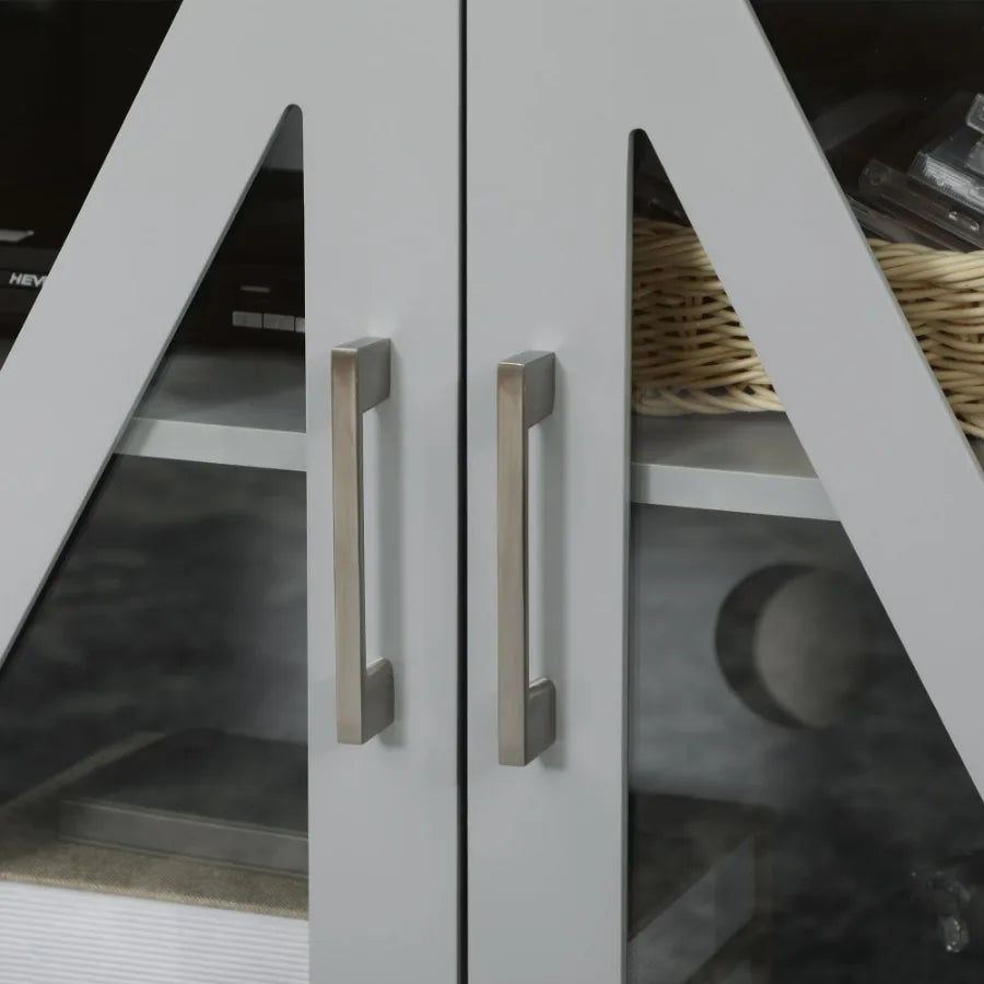 Ljustra TV Cabinet Stand for TVs up to 58" Adjustable Shelves Glass Doors