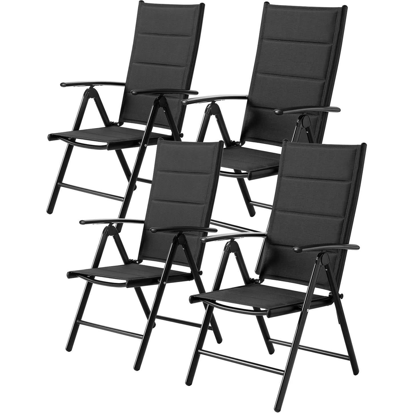 Foldable Garden Chair with Adjustable Backrest and Armrests Outdoor