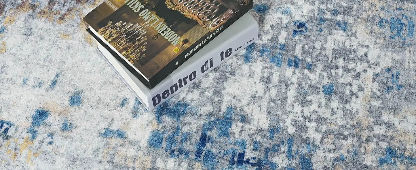 Large Modern Abstract Area Rug Boho Vintage Machine Washable Non Slip