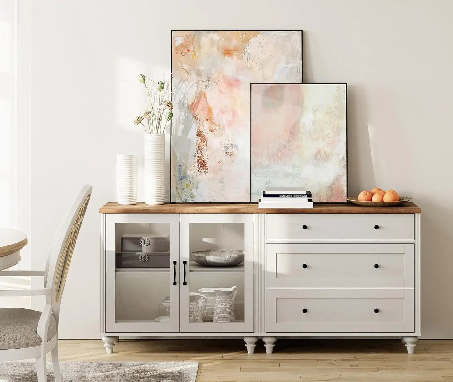 Ljustra Sideboard Cabinet Bar Hutch Modern Farmhouse Buffet Storage