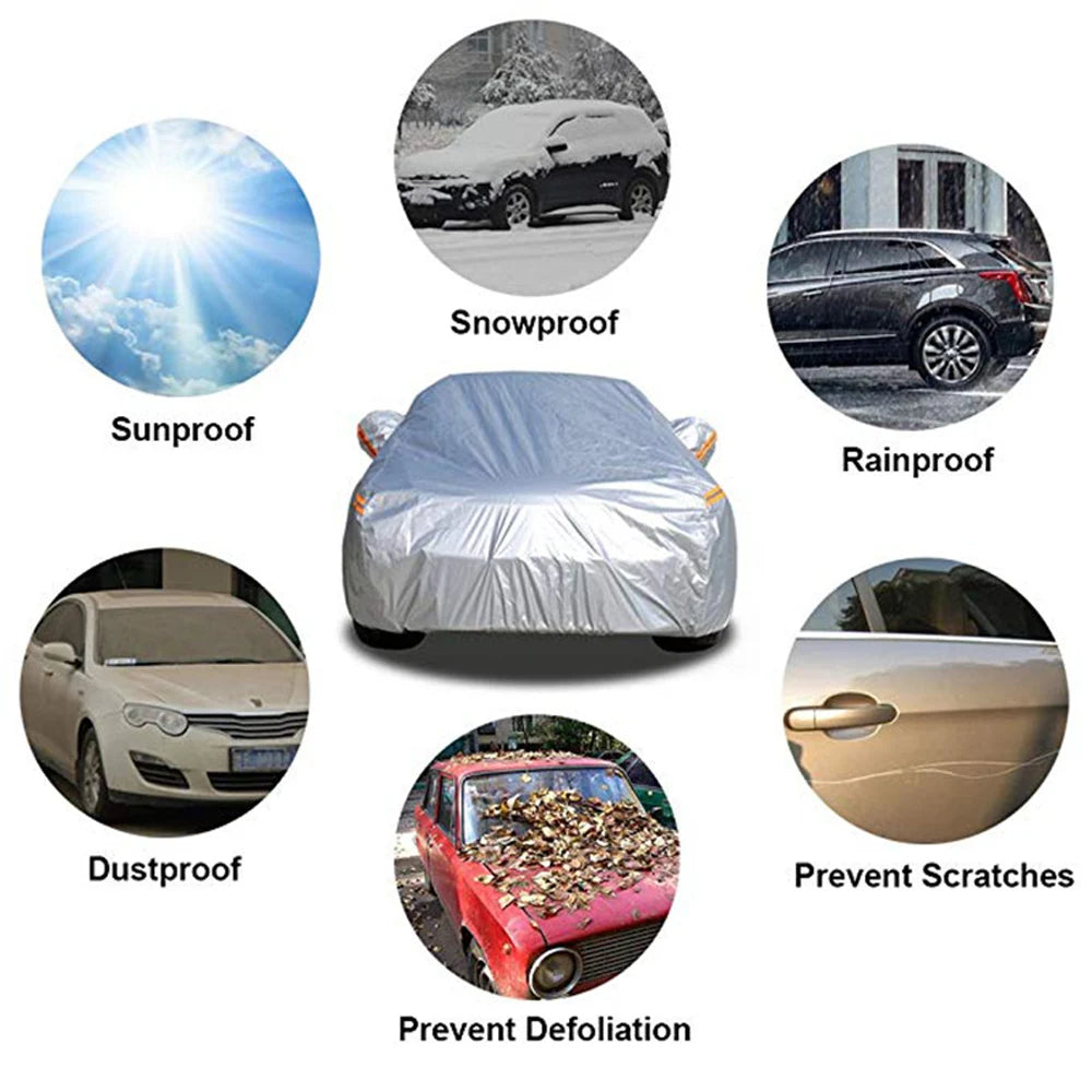 Ljustra Car Cover Outdoor Sun Protection UV Dust Heat Insulation 4 Seasons
