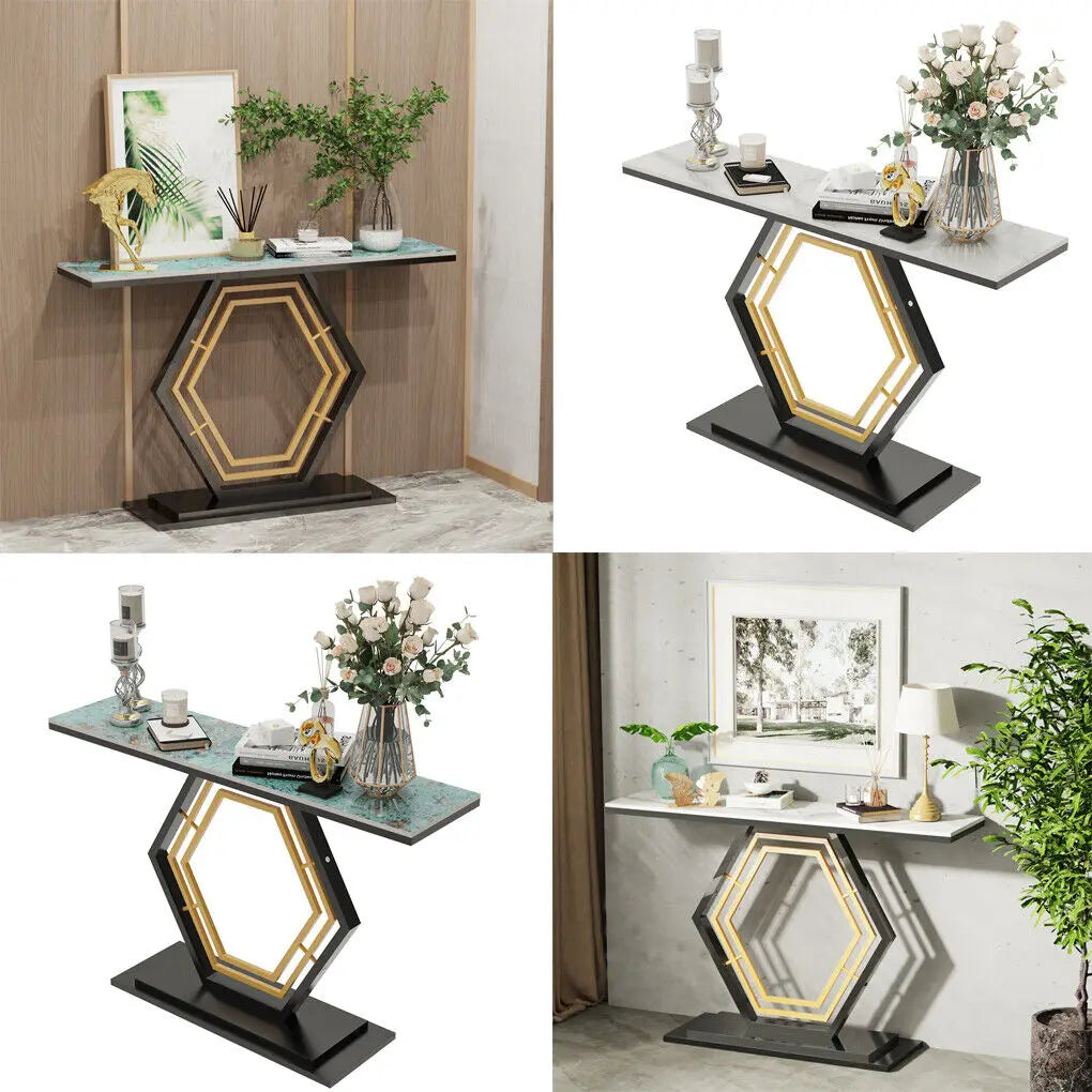 Ljustra Console Table Modern Geometric Sintered Stone Accent Table