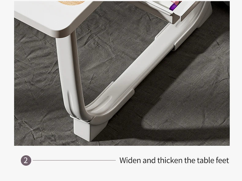 Portable Adjustable Height Foldable Laptop Bed Desk with Storage