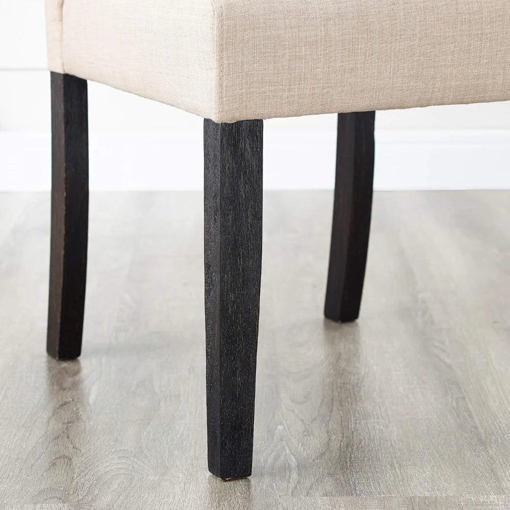 Leviton Solid Wood Tufted Parsons Dining Chairs Set of 2 Modern Furniture