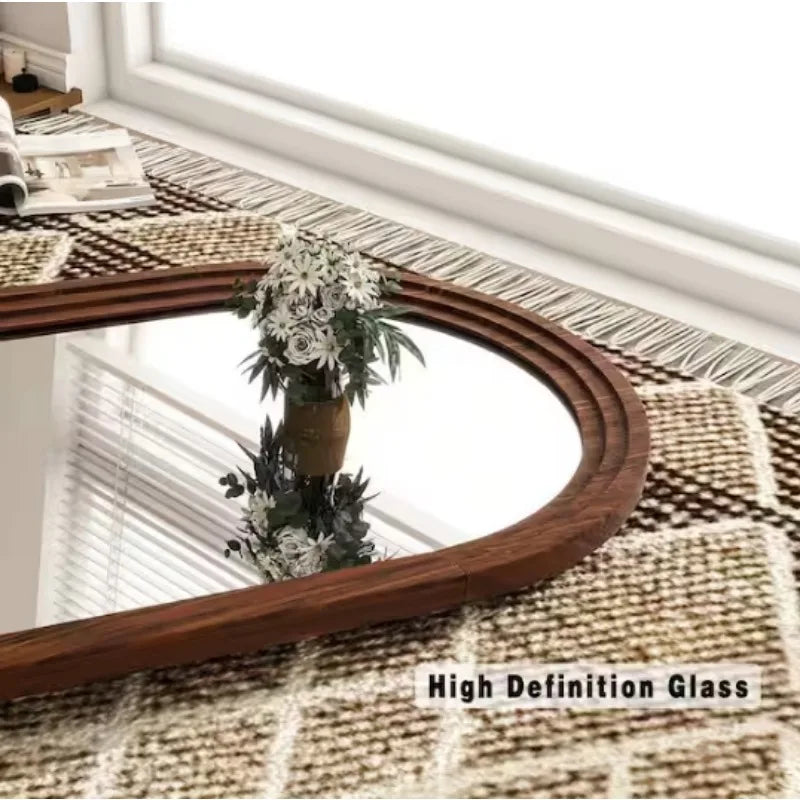 Arched Mirror Solid Acacia Wood Frame Rustic Vanity Wall Decor
