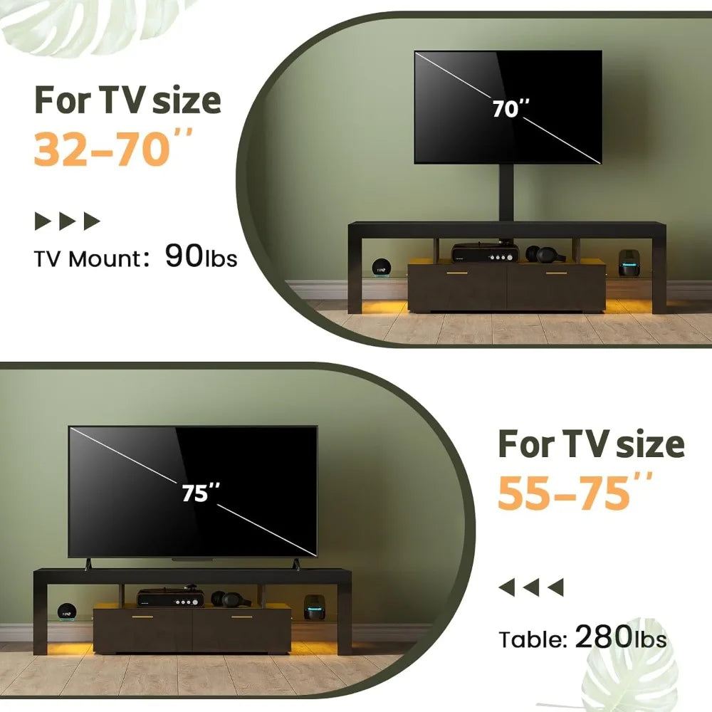 Ljustra TV Stand with Mount for 75 inch LED TVs Modern Entertainment Center