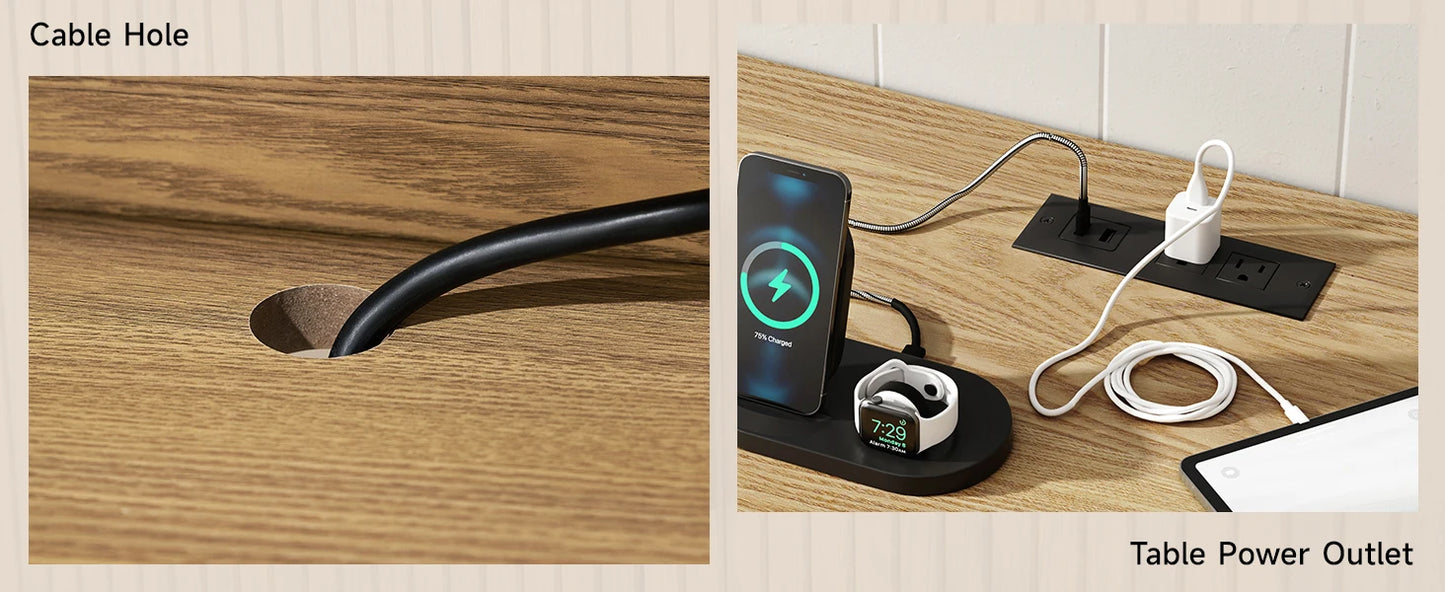 TV Stand with Power Outlet for TVs up to 70 Inch Adjustable Shelves