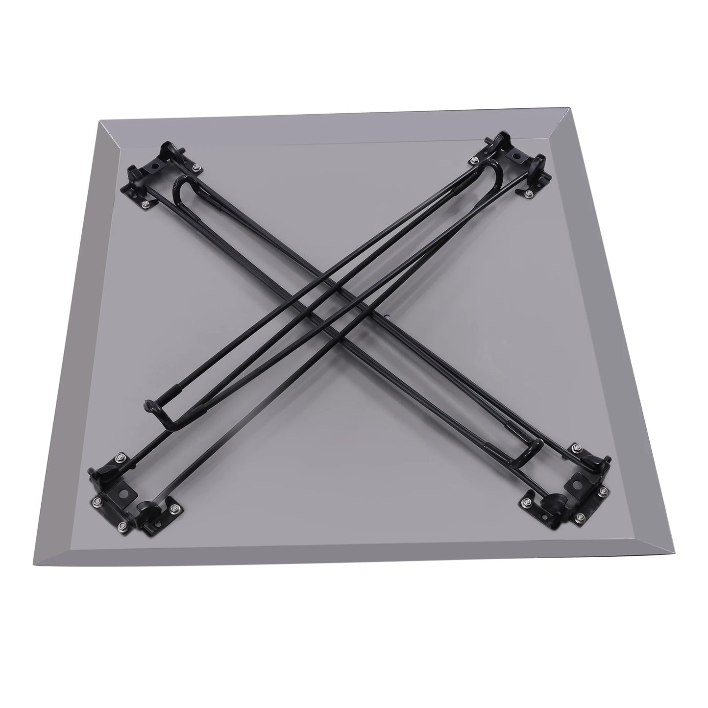 Stainless Steel Fire Pit Heat Deflector Square Lid with Foldable Legs