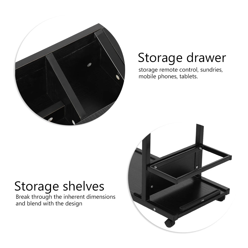 Portable Multifunctional Laptop Desk with Wheels and Storage Drawer