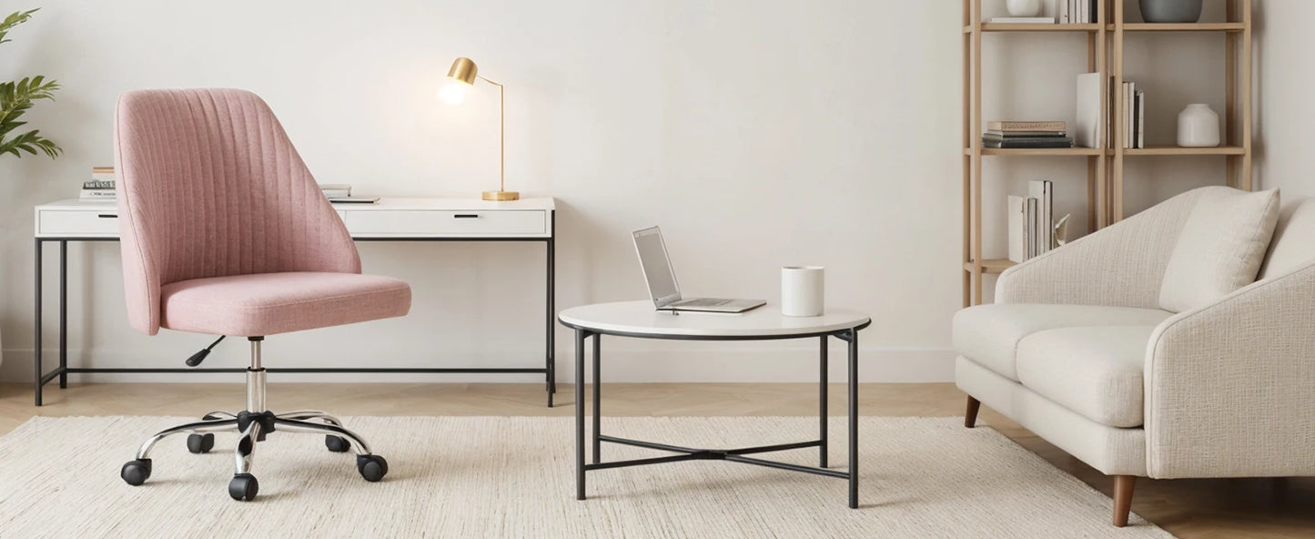 Ljustra Simple Deluxe Armless Office Desk Chair Modern Swivel Chair