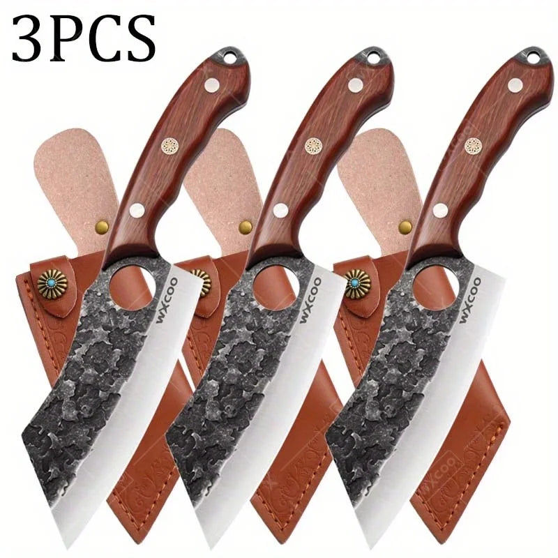 Professional Stainless Steel Kitchen Knife Set Butcher Cleaver Paring Knife
