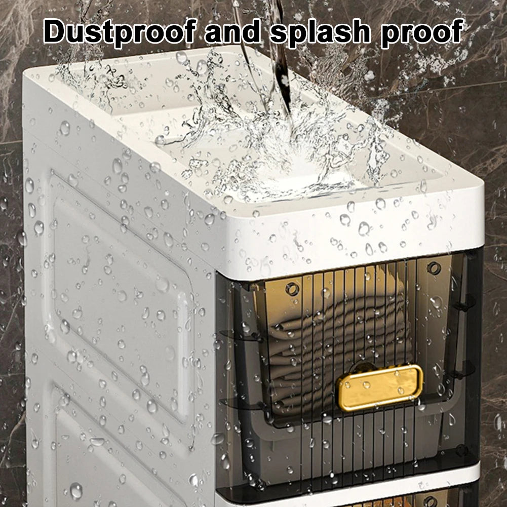 Bathroom Storage Cabinet 4 Tier Narrow Organizer Rack Waterproof Shelves