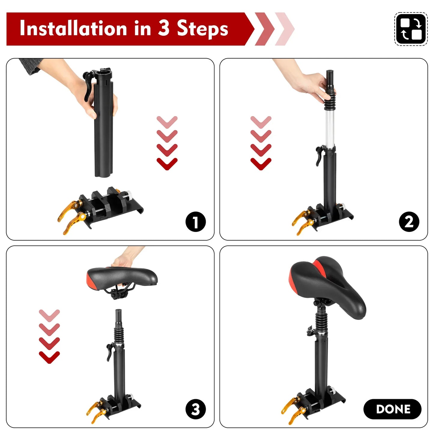 Electric Scooter Seat for Xiaomi M365 Pro2 Ninebot ES1 Adjustable Comfort