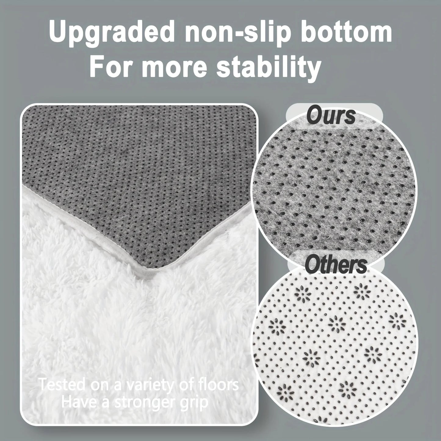 Luxury White Fluffy Shaggy Non-Slip Rugs for Living Room Bedroom Nursery