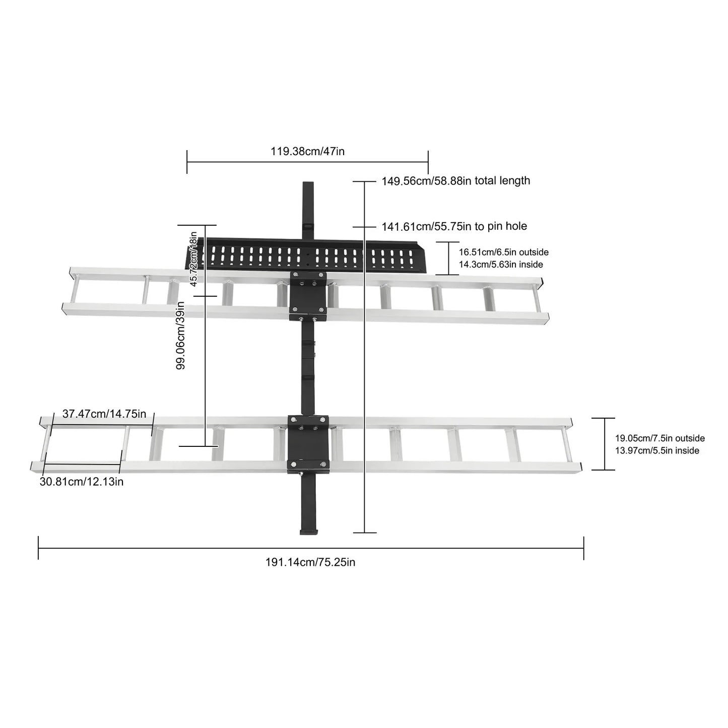 Motorcycle Carrier Aluminum Hitch for Dirt Bikes Max Load 600lbs