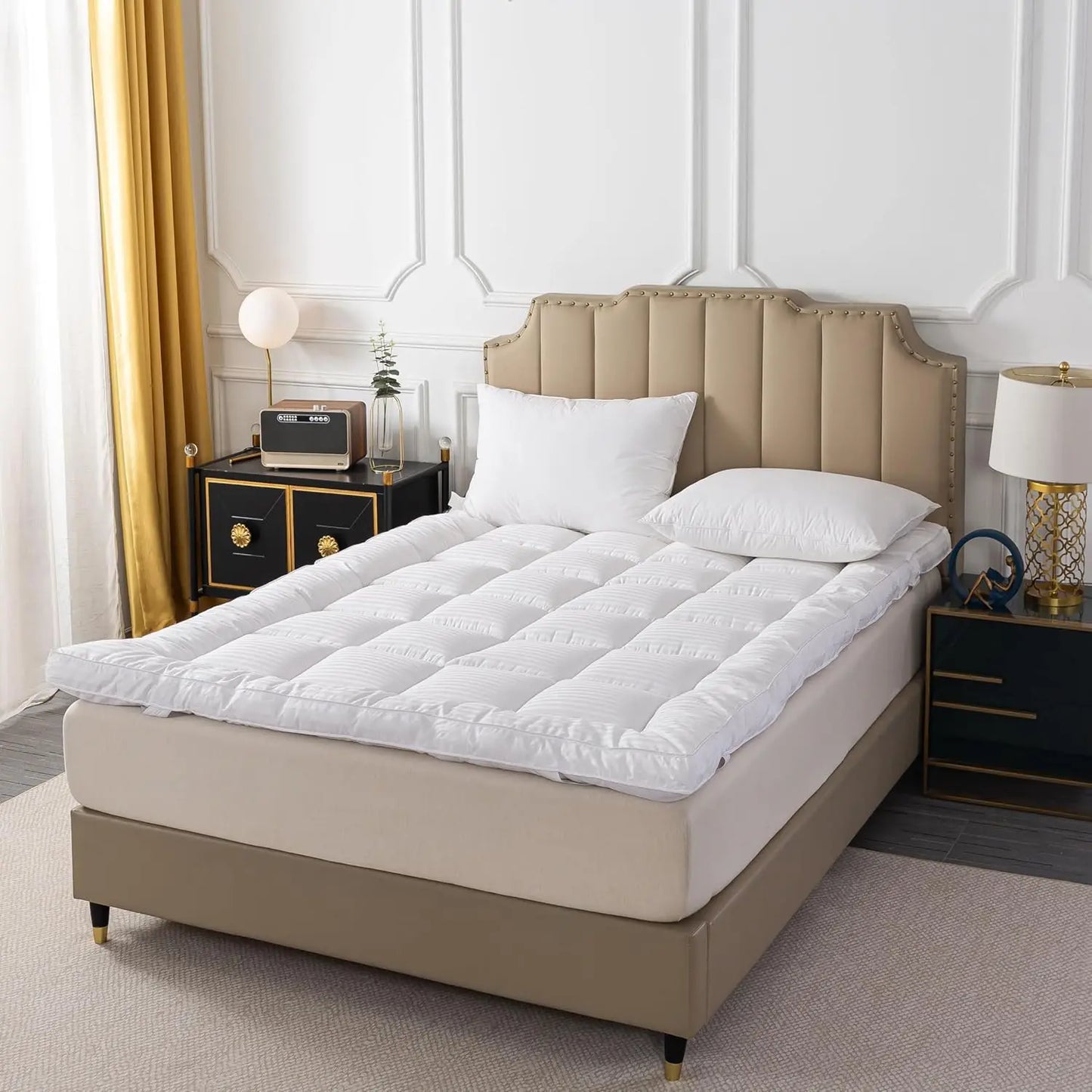 Ljustra Breathable Mattress Topper Soft Plush Full Extra Thick Pillow Top