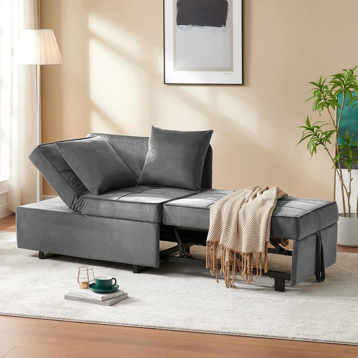 Ljustra 4-in-1 Convertible Sofa Bed Loveseat Sleeper Chair Couch