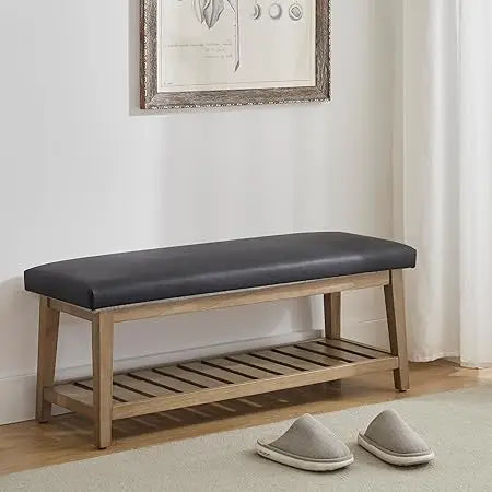Ljustra Entryway Shoe Bench Upholstered Storage Ottoman Modern Design