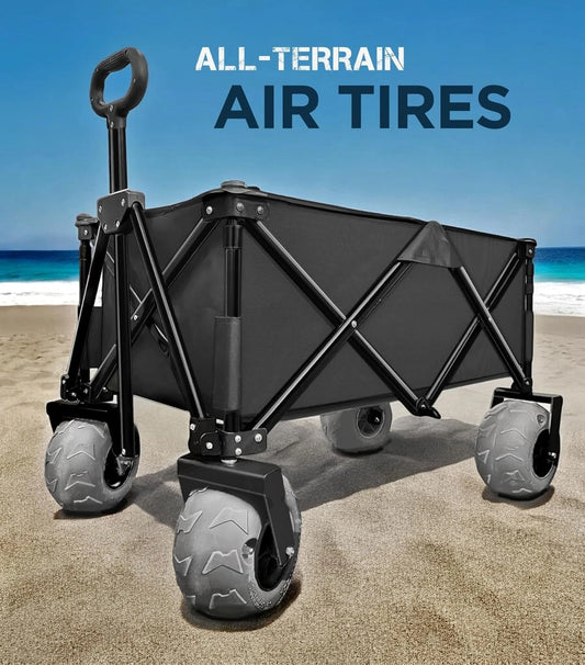 All Terrain Beach Cart with Big Air Wheels Heavy Duty Steel Frame
