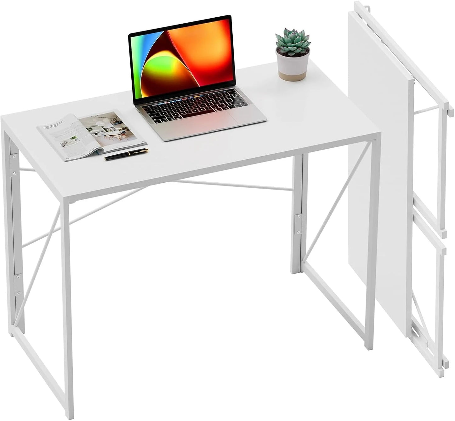 Folding Desk Portable Computer Table Space Saving Home Office Use