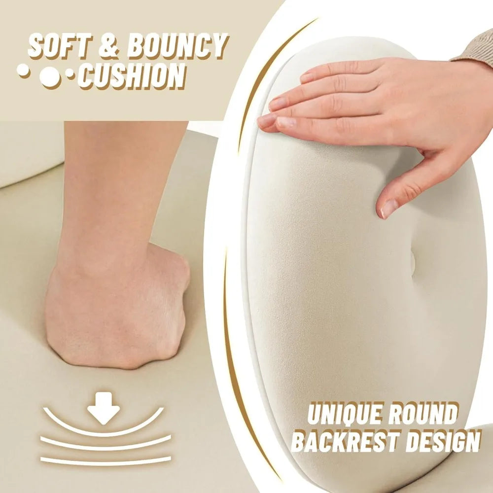 Armless Velvet Vanity Chair Modern Stool for Makeup Room Bedroom