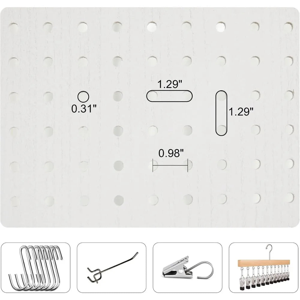 Room Divider Folding Pegboard Privacy Screen 4-Panel Display Stand