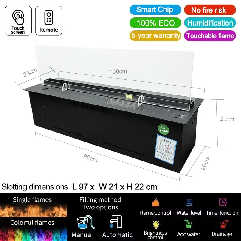 Intelligent Electric Water Atomizer 3D Vapor Decorative Fireplace