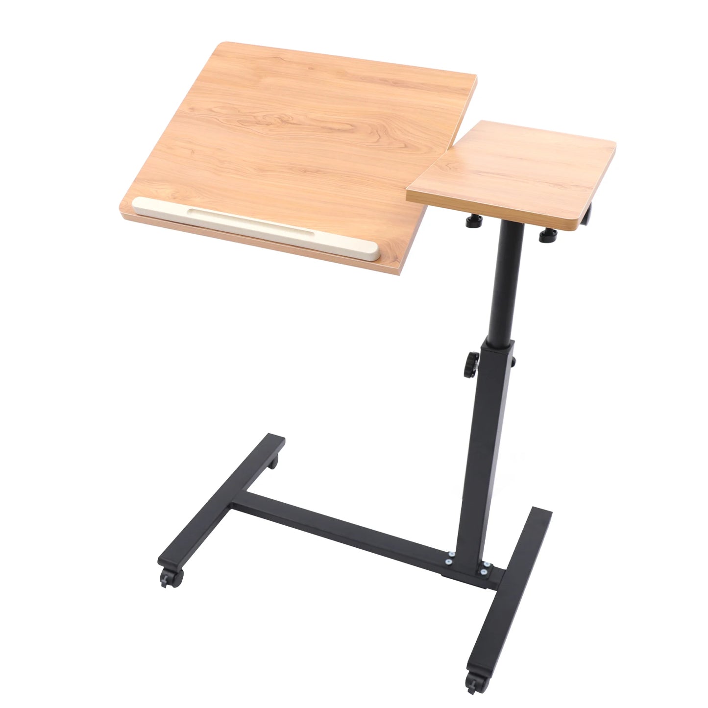 Adjustable Laptop Desk Rolling Mobile Stand 360° Rotating Workstation