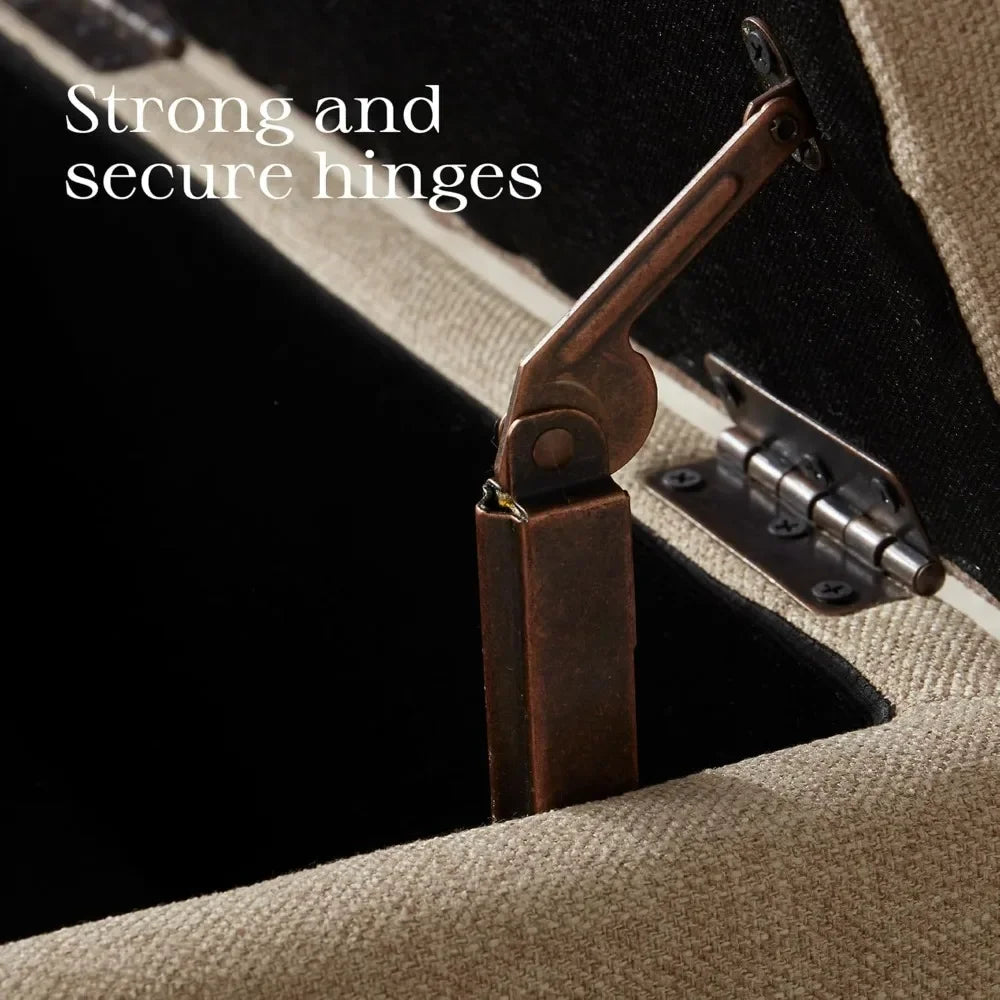 Small Ottoman with Storage Upholstered Button Tufted Footrest 24 Inch