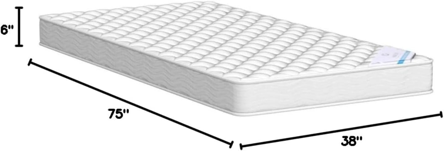 Ljustra 6 Inch Twin Mattress Medium Firm Innerspring Support Memory Foam