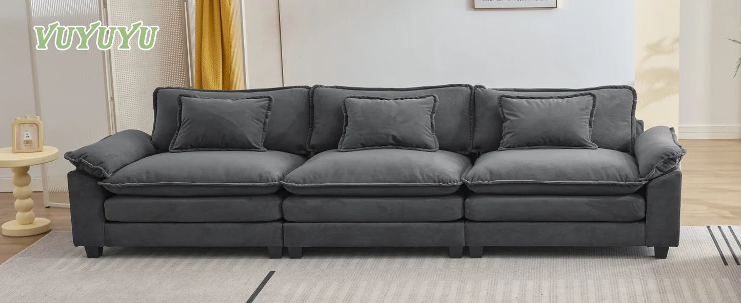 Ljustra Comfy Cloud Sectional Sofa with Pillows for Living Room